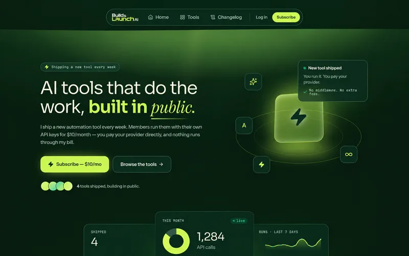 The Build and Launch AI home page